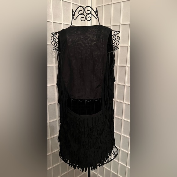BEBE Black Suede Fringe Vest & Mini Skirt Set - Picture 8 of 8